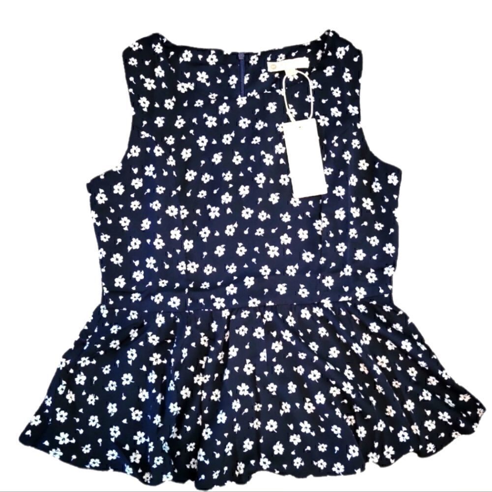 NWT RELISHED SLEEVELESS PEPLUM FLORAL BLOUSE SZ. M